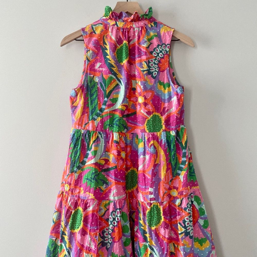 Tuckernuck Crosby by Mollie Burch Colorful Floral Wesley Midi Dress Heatwave XS - Picture 7 of 12
